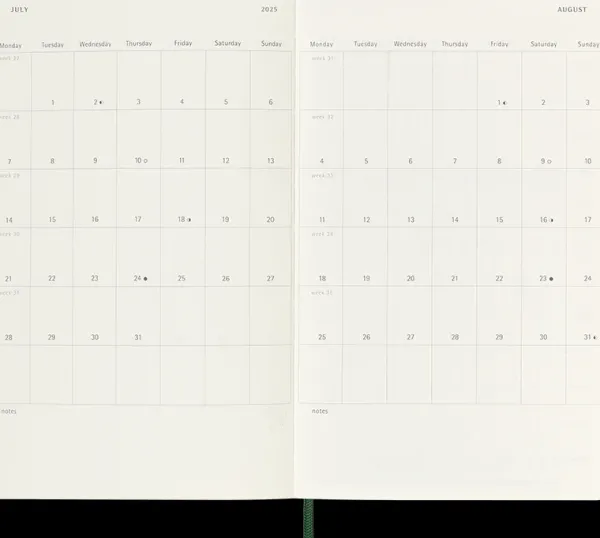 Agendas Moleskine*Ed. Moleskine Agenda 2025 - Diaria - Tapa blanda - Large - Verde mirto