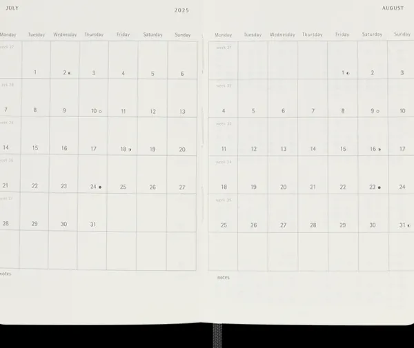 Agendas Moleskine*Ed. Moleskine Agenda 2025 - Diaria - Tapa blanda - Pocket - Negro