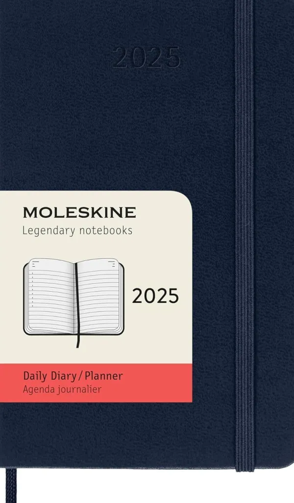 Agendas Moleskine*Ed. Moleskine Agenda 2025 - Diaria - Tapa dura - Pocket - Azul zafiro