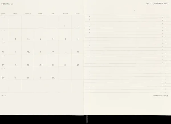 Agendas Moleskine*Ed. Moleskine Agenda 2025 - PRO Semanal vertical - Tapa dura - XL - Negro