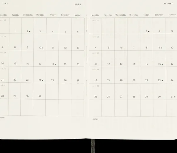 Agendas Moleskine*Ed. Moleskine Agenda 2025 - Semanal - Tapa blanda - Pocket - Verde mirto