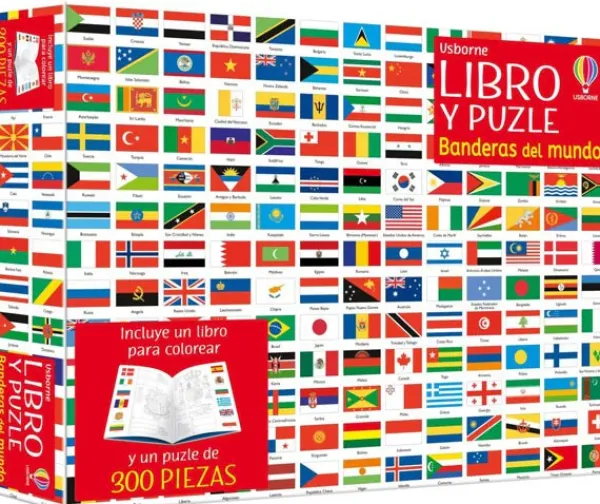 Actividades Y Puzzles*Usborne Banderas del mundo. Libro y puzle (300 piezas)