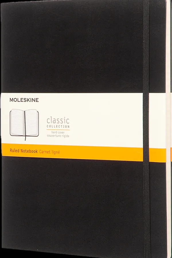 Cuadernos Clásicos*Ed. Moleskine Cuaderno Clásico - Tapa dura - XL - Negro - De rayas