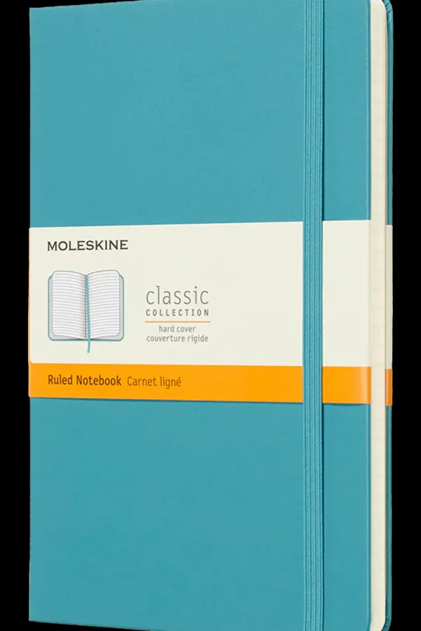 Cuadernos Clásicos*Ed. Moleskine Cuaderno Clásico - Tapa dura - Large - Azul arrecife - De rayas