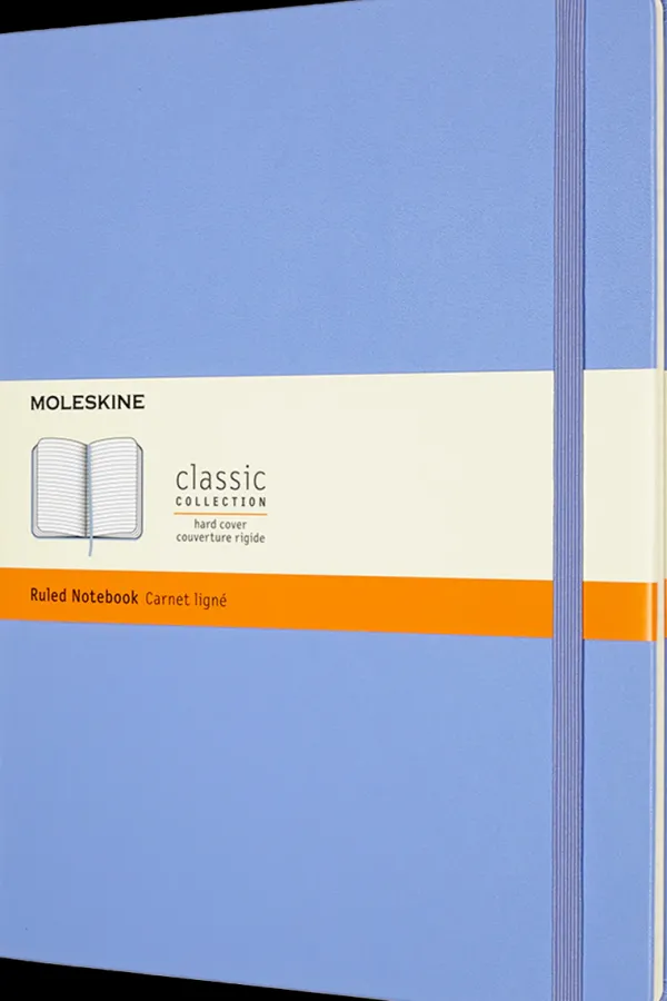 Cuadernos Clásicos*Ed. Moleskine Cuaderno Clásico - Tapa dura - XL - Azul hortensia - De rayas