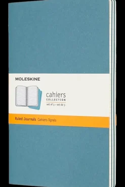 Cuadernos Cahier*Ed. Moleskine Libretas Cahier. Set de 3 - XL - Azul enérgico - De rayas