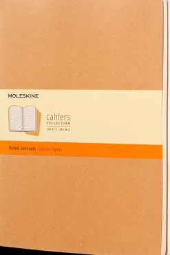 Cuadernos Cahier*Ed. Moleskine Libretas Cahier. Set de 3 - XL - Marrón kraft - De rayas