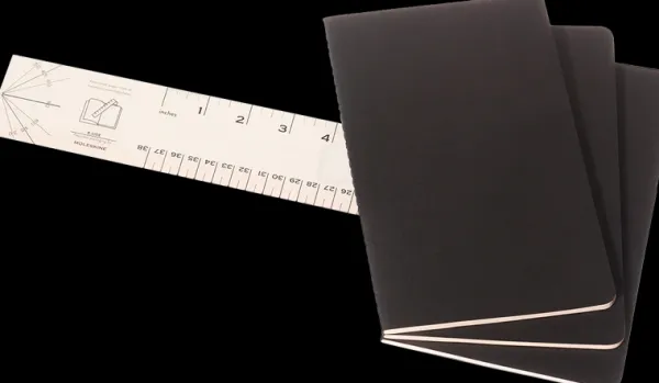 Cuadernos Cahier*Ed. Moleskine Libretas Cahier. Set de 3 - Large - Negro - De rayas