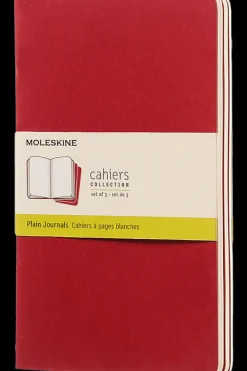 Cuadernos Cahier*Ed. Moleskine Libretas Cahier. Set de 3 - Tapa Blanda - Large - Rojo arandano - Lisa