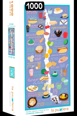 Puzzles*La Puzzlera Puzzle mapa de Chile. Comidas, bebidas y frases