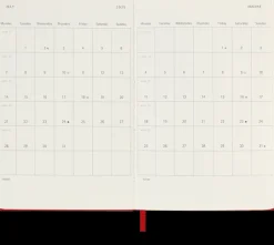Agendas Moleskine*Ed. Moleskine Agenda 2025 - Semanal - Tapa dura - Pocket - Rojo escarlata