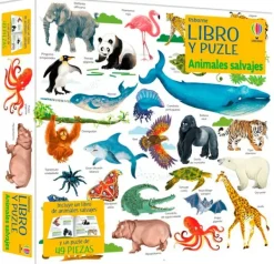 Actividades Y Puzzles*Usborne Animales salvajes. Libro y puzle (49 piezas)