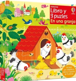 Actividades Y Puzzles*Usborne En una granja. Libro y 3 puzles