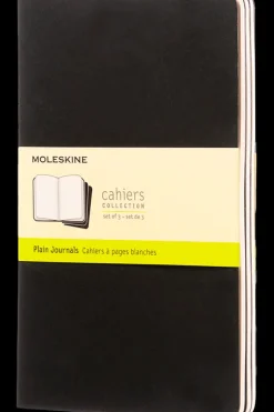 Cuadernos Cahier*Ed. Moleskine Libretas Cahier. Set de 3 - Large - Negro - Lisa