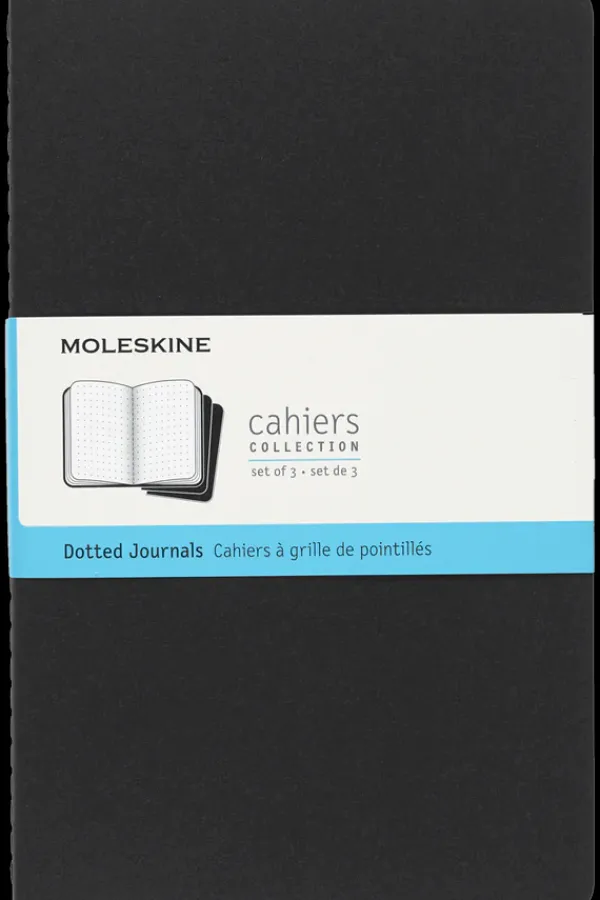 Cuadernos Cahier*Ed. Moleskine Libretas Cahier. Set de 3 - Tapa Blanda - Large - Negro - De puntos
