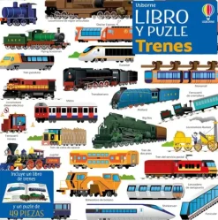 Actividades Y Puzzles*Usborne Trenes. Libro y puzle (49 piezas)